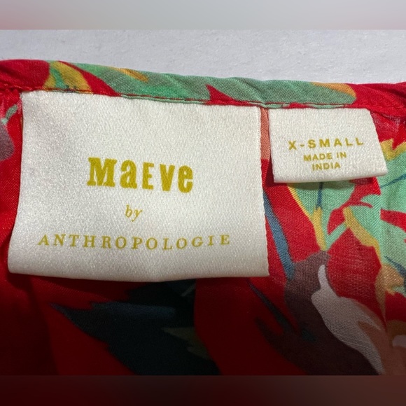 Maeve by Anthropologie Lake House Red Floral Top Size XS - Picture 8 of 10